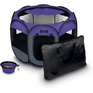 Portable Foldable Pet Playpen + Carrying Case Extra Large (48" x 48" x 23.5")